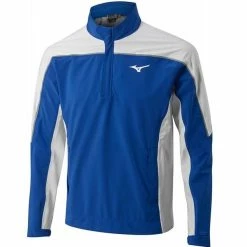 Mizuno Pro 1/4 Zip Waterproof Rain Jacket Staff/White
