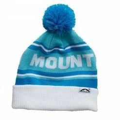 Sun Mountain Knitted Bobble Hat White Aqua